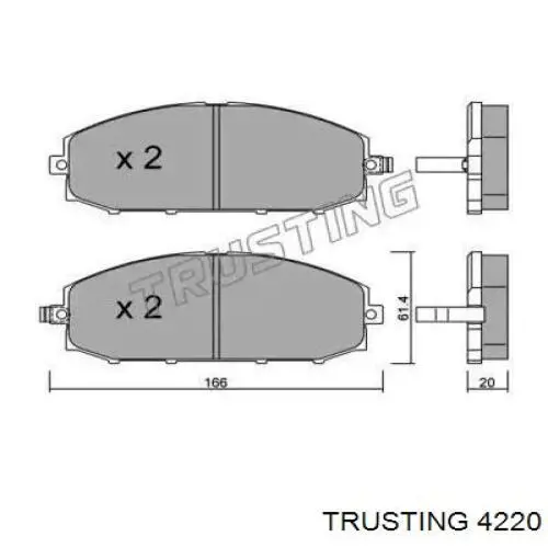 Передние тормозные колодки 4220 Trusting