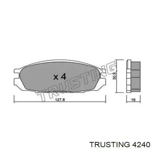 Задние тормозные колодки 4240 Trusting