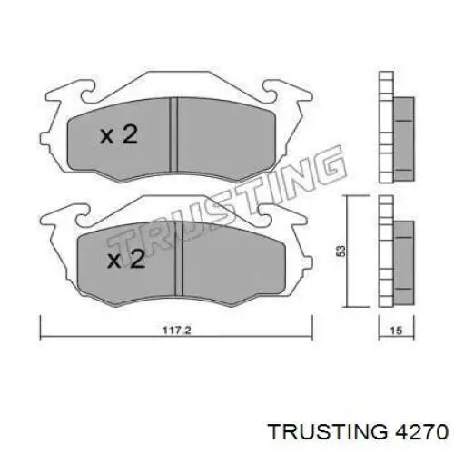 Передние тормозные колодки 4270 Trusting