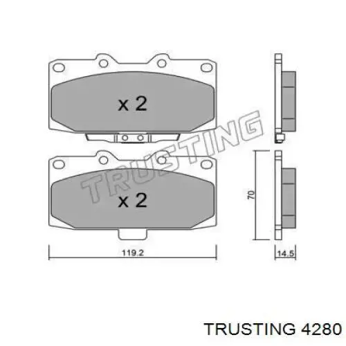 Передние тормозные колодки 4280 Trusting