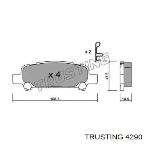 Задние тормозные колодки 4290 Trusting