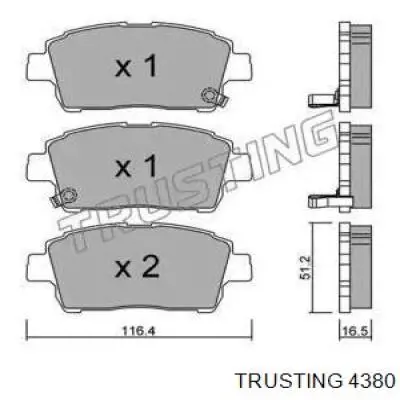 Sapatas do freio dianteiras de disco Trusting 4380 preço, a partir de 27,69 USD