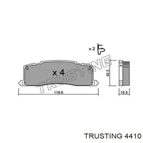 Задние тормозные колодки 4410 Trusting