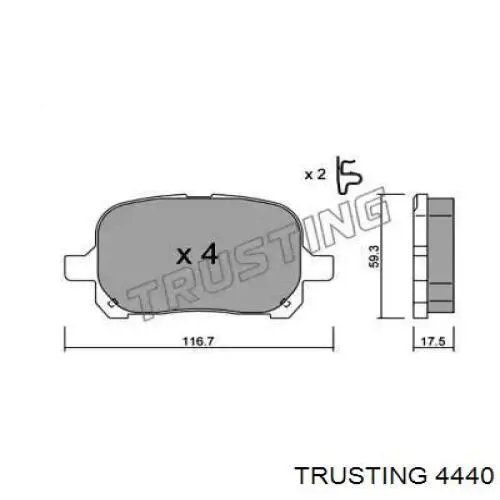 Передние тормозные колодки 4440 Trusting