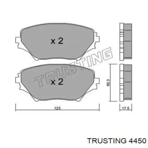 Передние тормозные колодки 4450 Trusting