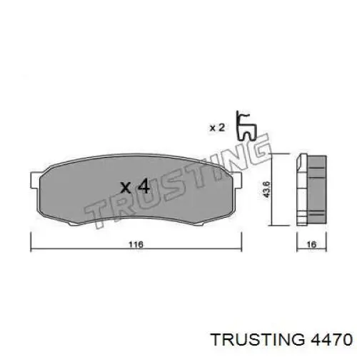 Задние тормозные колодки 4470 Trusting