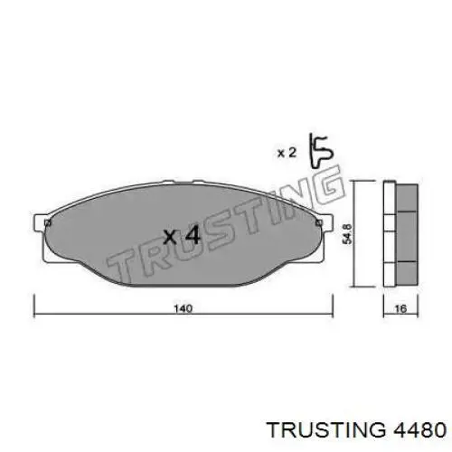 Передние тормозные колодки 4480 Trusting