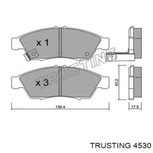 Передние тормозные колодки 4530 Trusting