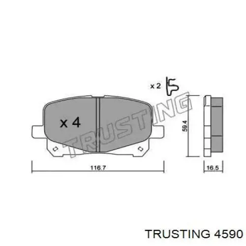 Передние тормозные колодки 4590 Trusting