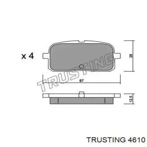 Задние тормозные колодки 4610 Trusting