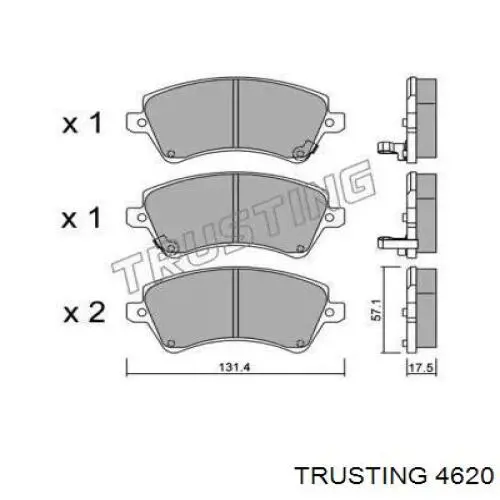 462.0 Trusting колодки тормозные передние дисковые