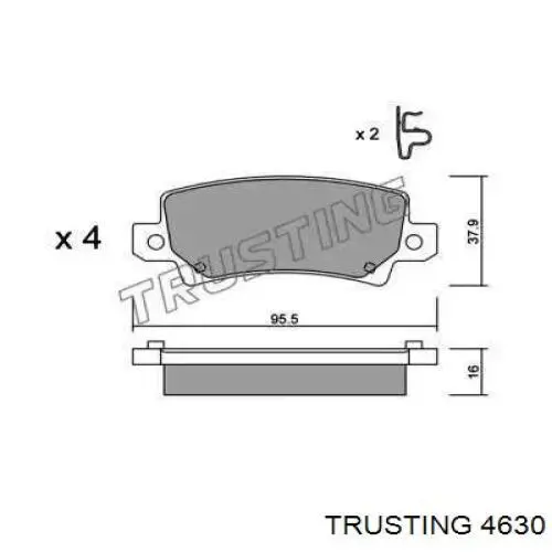 Задние тормозные колодки 4630 Trusting