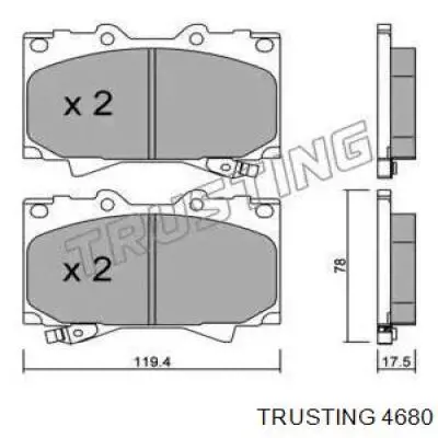 Передние тормозные колодки 4680 Trusting