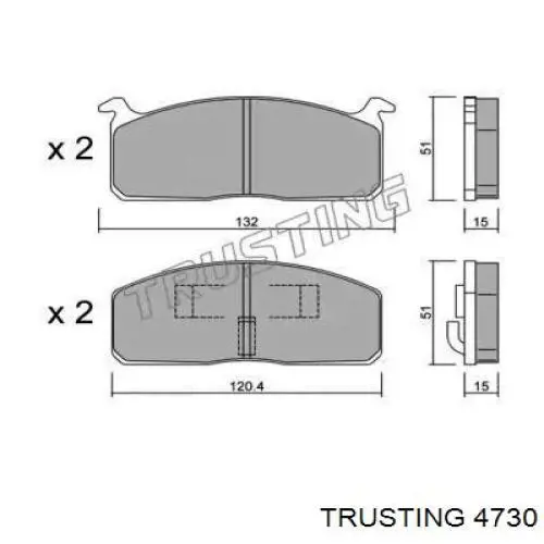 Передние тормозные колодки 4730 Trusting