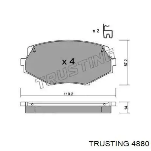 Передние тормозные колодки 4880 Trusting