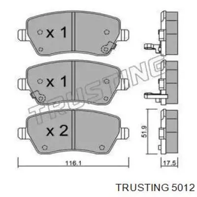 Передние тормозные колодки 5012 Trusting