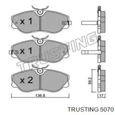 Передние тормозные колодки 5070 Trusting