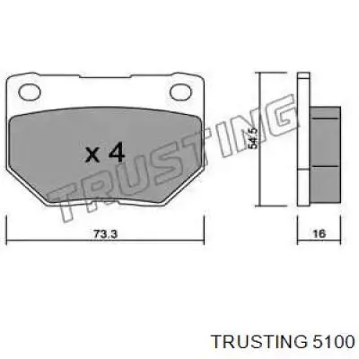 Задние тормозные колодки 5100 Trusting