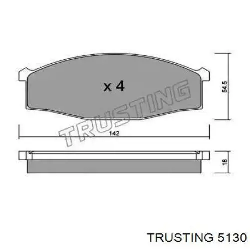 Передние тормозные колодки 5130 Trusting