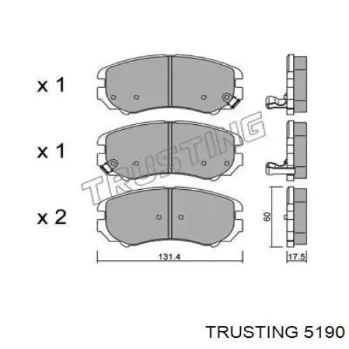 Compre 5190 Trusting Sapatas do freio dianteiras de disco