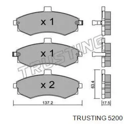 Передние тормозные колодки 5200 Trusting