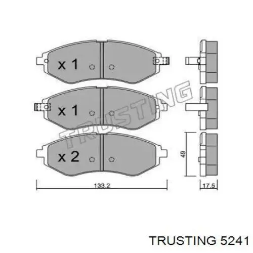 524.1 Trusting колодки тормозные передние дисковые