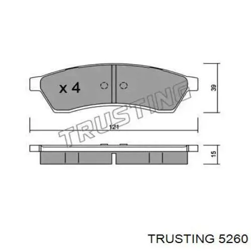 Задние тормозные колодки 5260 Trusting