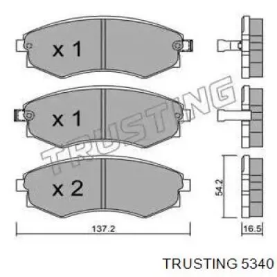 Передние тормозные колодки 5340 Trusting