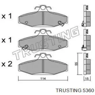 Задние тормозные колодки 5360 Trusting