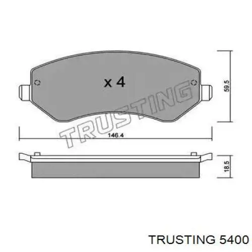 Передние тормозные колодки 5400 Trusting