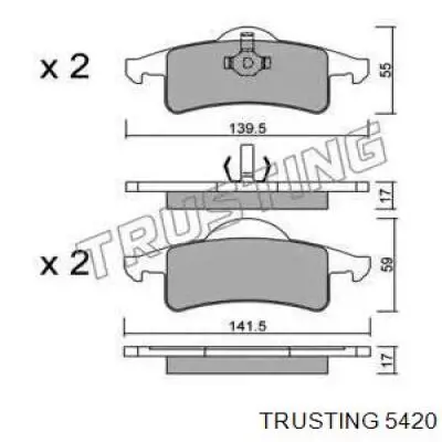 Задние тормозные колодки 5420 Trusting