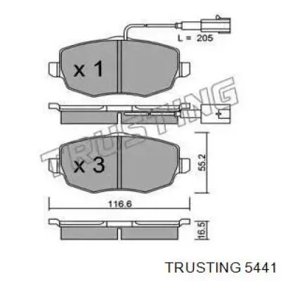 Передние тормозные колодки 5441 Trusting