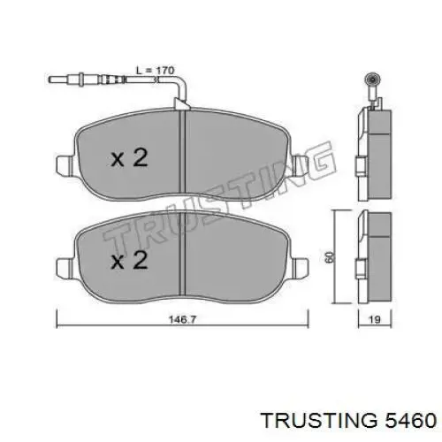 546.0 Trusting колодки тормозные передние дисковые