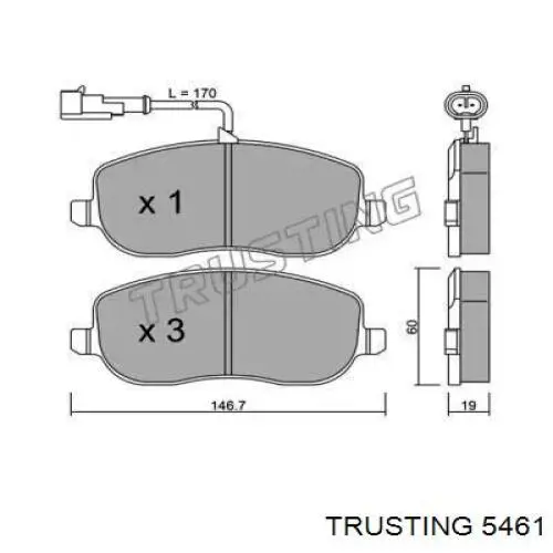 Передние тормозные колодки 5461 Trusting