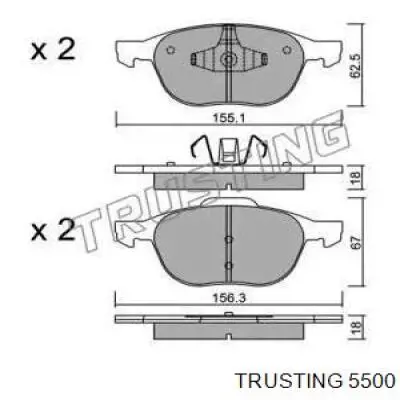 Передние тормозные колодки 5500 Trusting