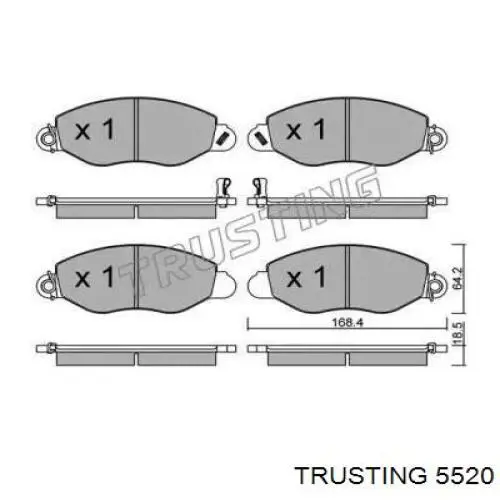 Передние тормозные колодки 5520 Trusting