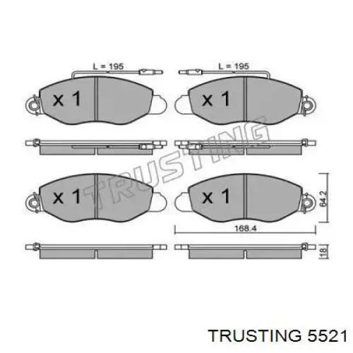 Передние тормозные колодки 5521 Trusting