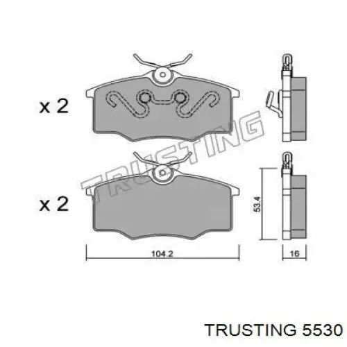 553.0 Trusting передние тормозные колодки