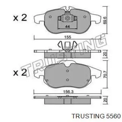 Передние тормозные колодки 5560 Trusting