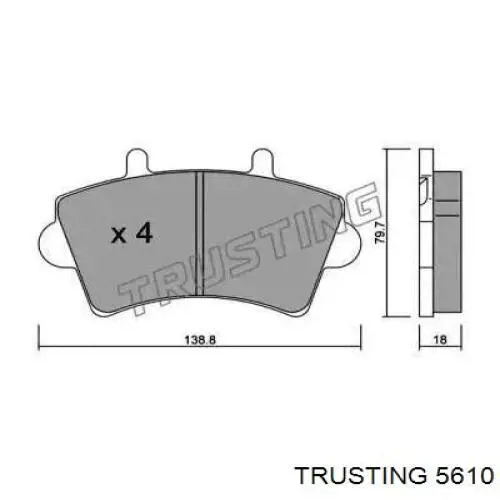 Передние тормозные колодки 5610 Trusting