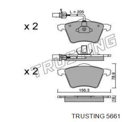 Передние тормозные колодки 5661 Trusting