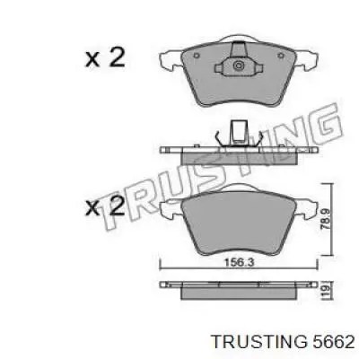 Передние тормозные колодки 5662 Trusting