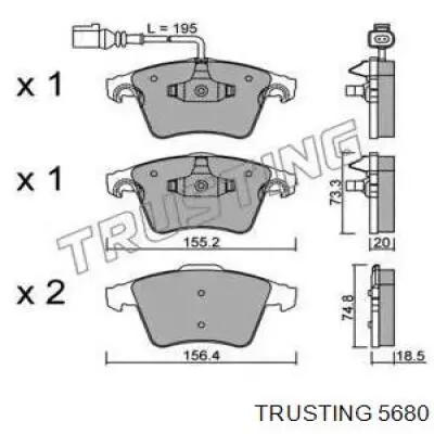 Передние тормозные колодки 5680 Trusting