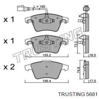 Передние тормозные колодки 5681 Trusting