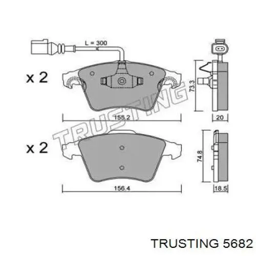 Передние тормозные колодки 5682 Trusting