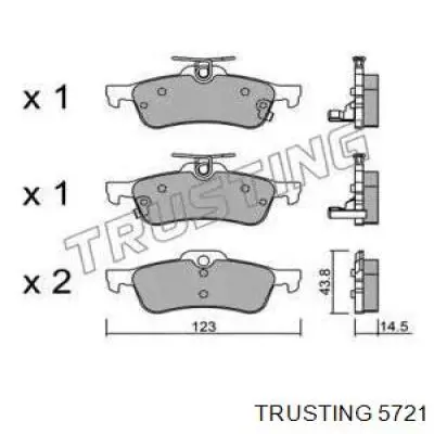 Задние тормозные колодки 5721 Trusting