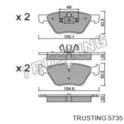 Передние тормозные колодки 5735 Trusting