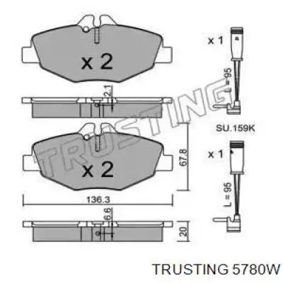 Передние тормозные колодки 5780W Trusting