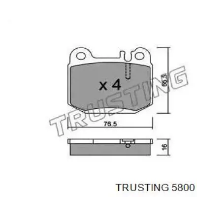 Задние тормозные колодки 5800 Trusting