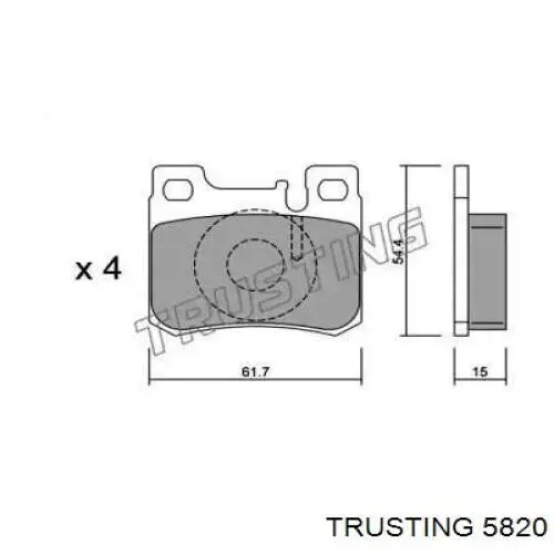 582.0 Trusting колодки тормозные задние дисковые